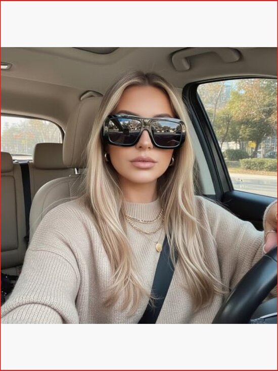 Trendy Retro Square Frame Sunglasses UV400 Protection main image 5